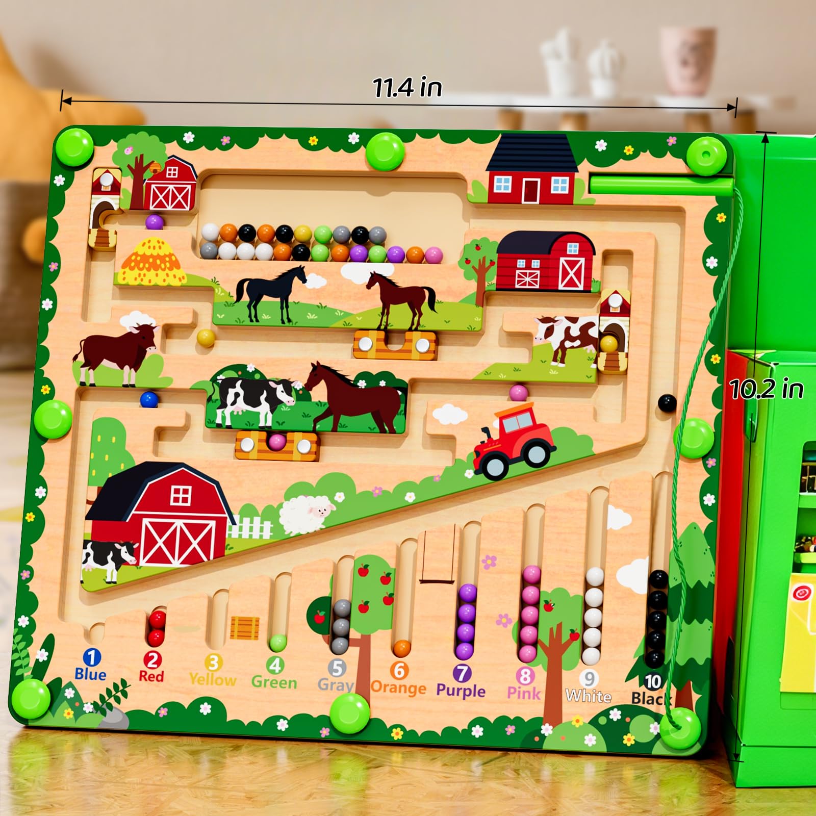 zhiwuzhu 55 magnetic beads in ten colors support counting and color play.