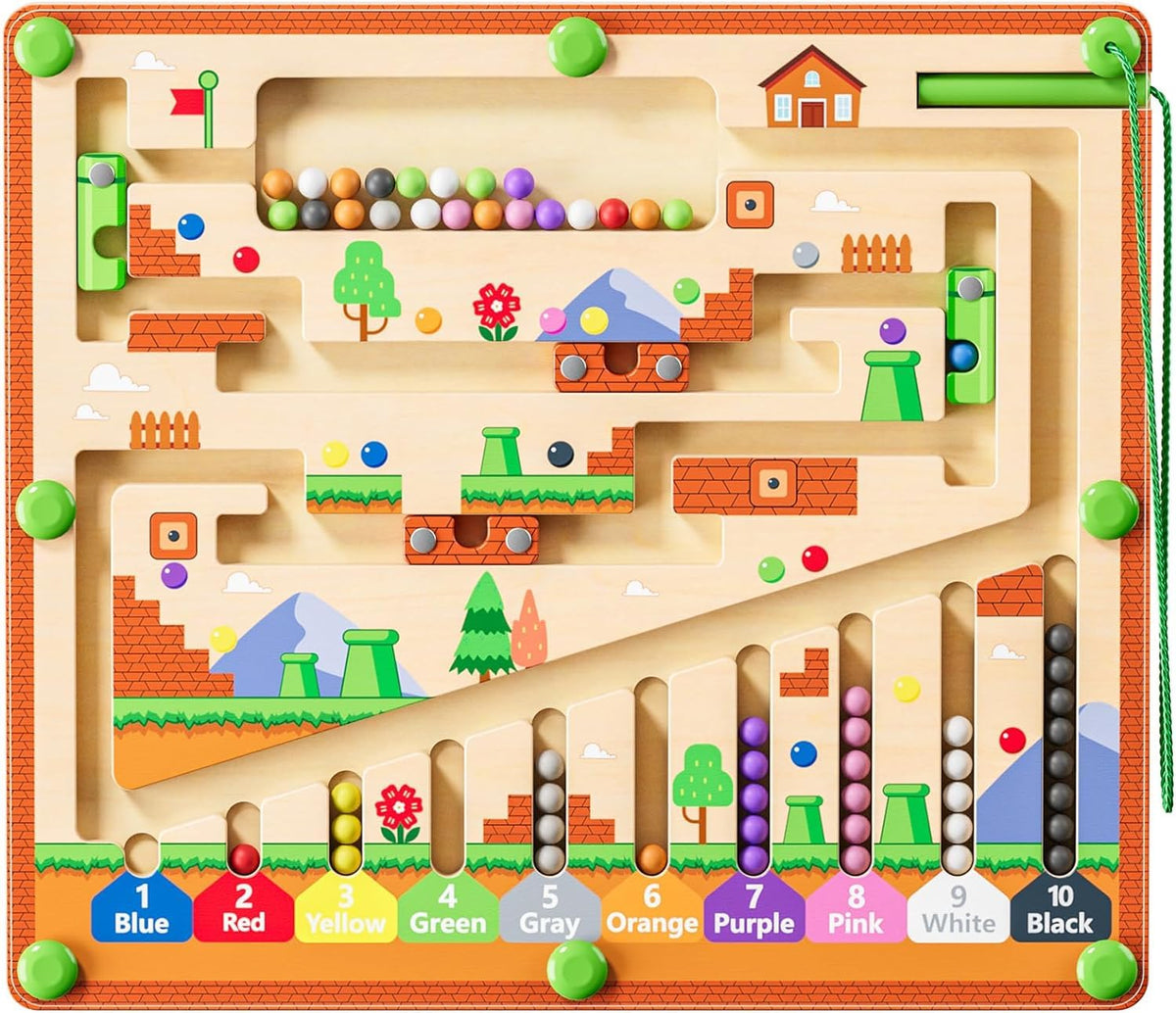 zhiwuzhu magnetic color and number maze board aids color learning and counting.
