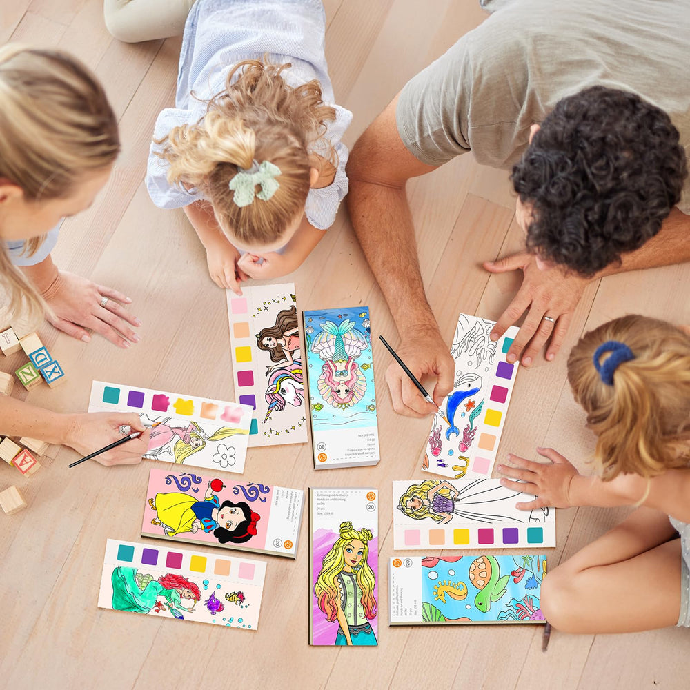ZHOC paint with water book page close-up with vivid, spill-free colors.