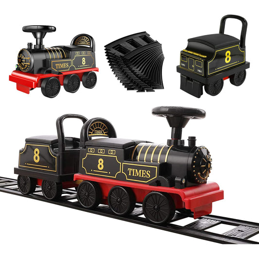 Zhongren ride-on train toy with track engages toddlers in imaginative play.