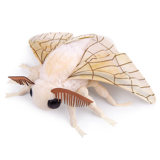 ZHONGXIN MADE silk moth toy full-body view, a cuddly companion for kids.