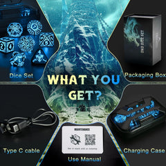 ZHOORQI D20 blue glow highlights major outcomes in battles