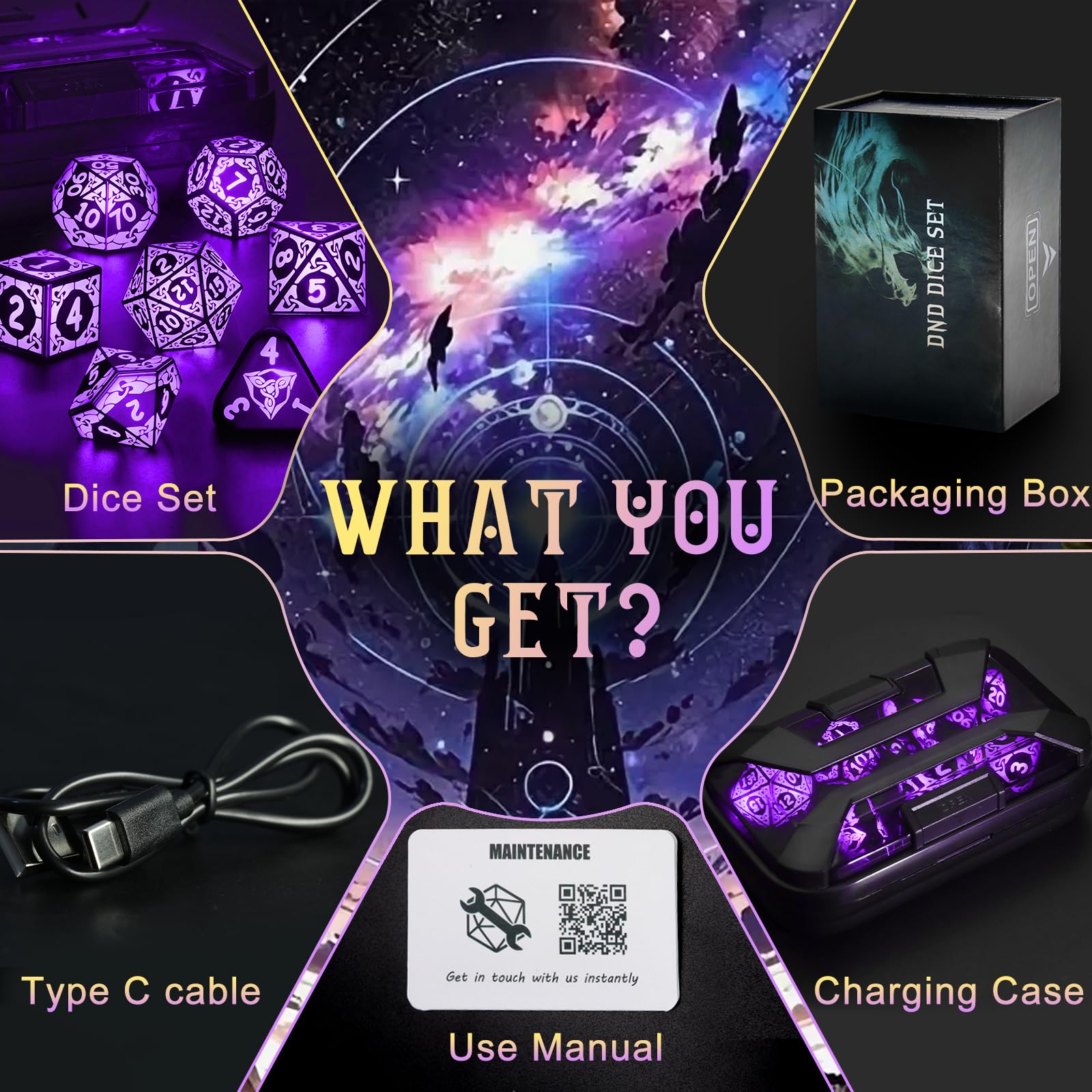 ZHOORQI complete RPG dice gift pack ready for birthdays or holidays