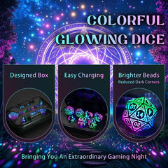 ZHOORQI LED DND Dice D10-1 shines during rolls with color.