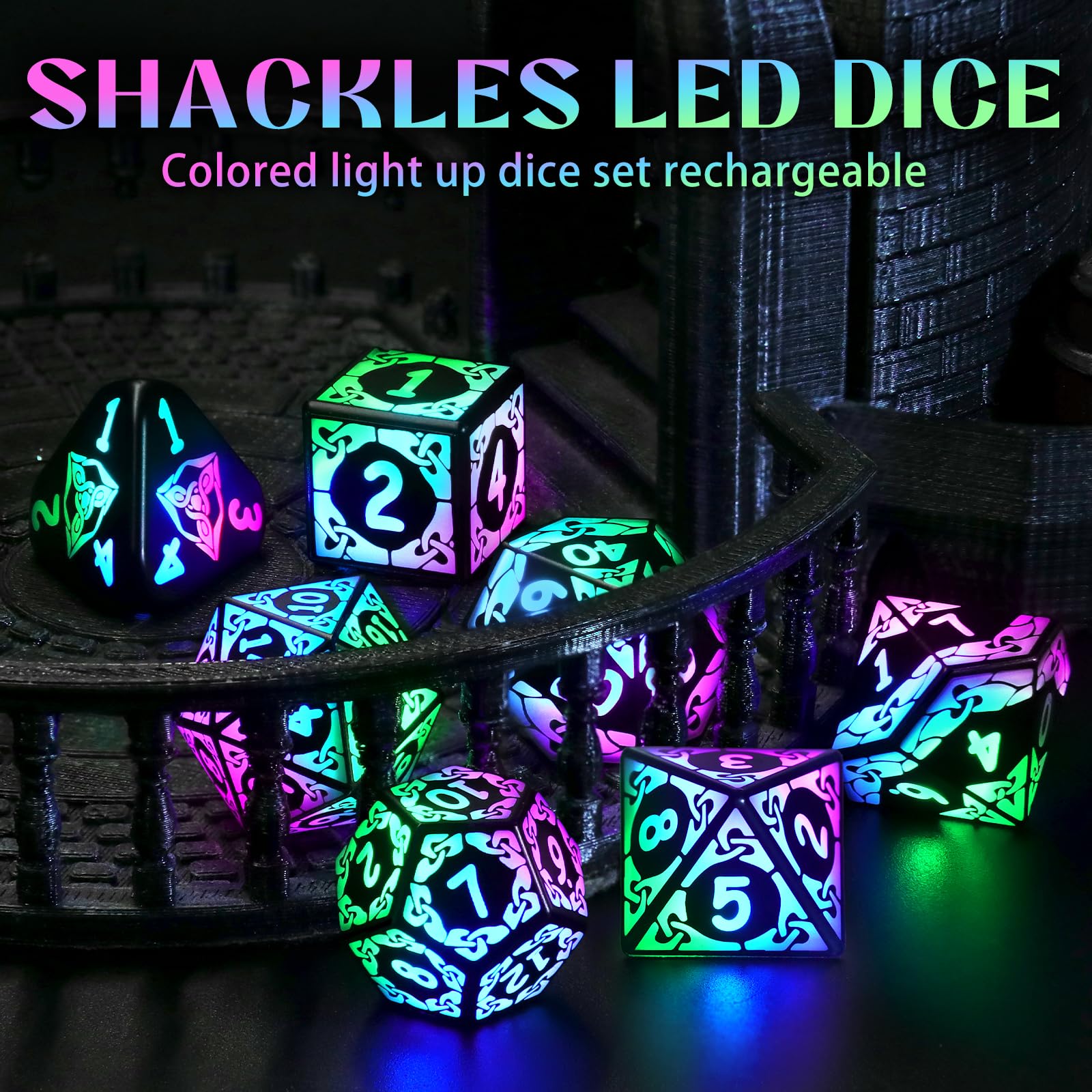 ZHOORQI LED DND Dice D12 luminous glow for epic moments.