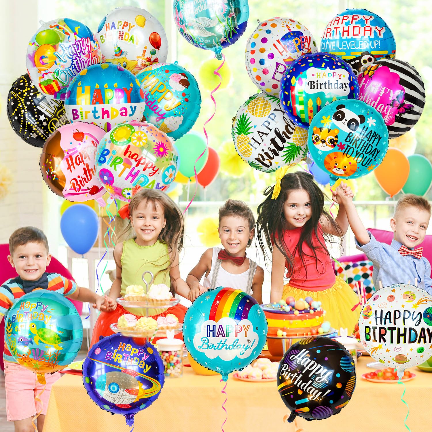 ZHWKMYP 18-inch round Mylar balloon ready for party decor and photo moments.