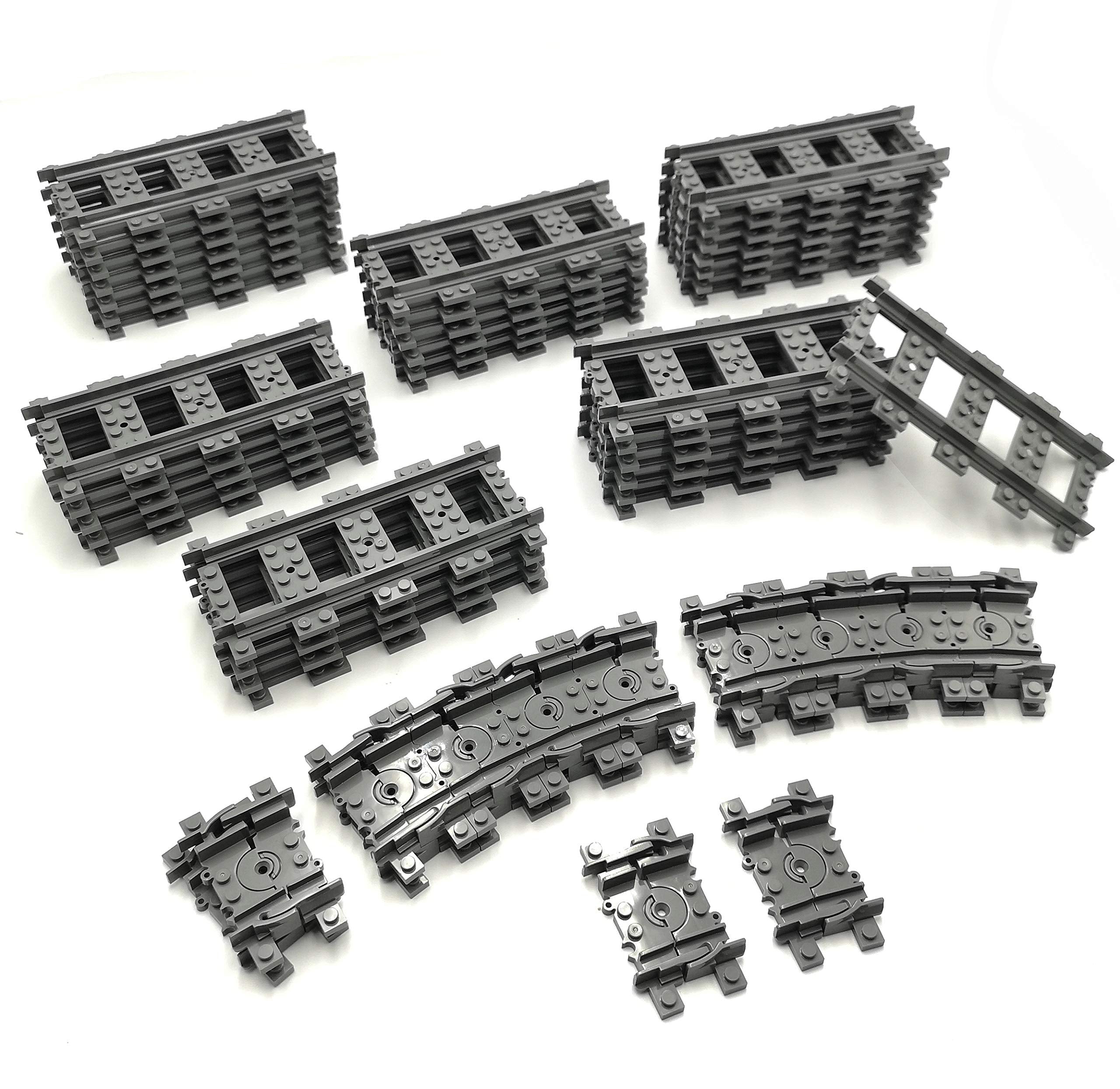 ZHX 56pc city train tracks straight section for precise layouts.