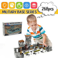 ZHX military base building brick set tower detail for imaginative base design.