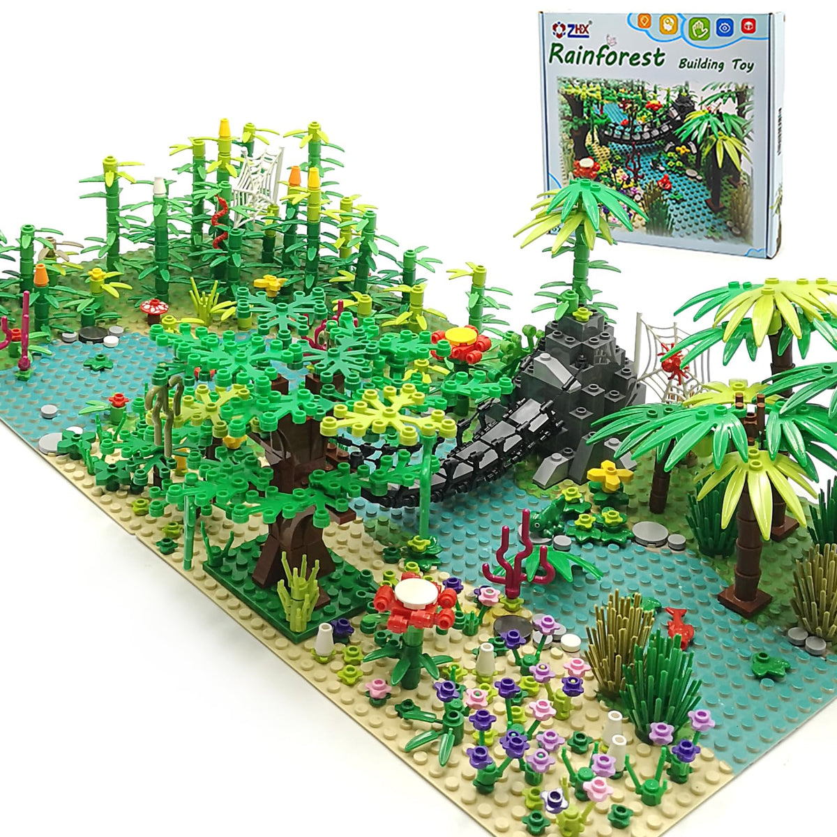 ZHX Rainforest baseplate 10x10 sturdy foundation for creative play