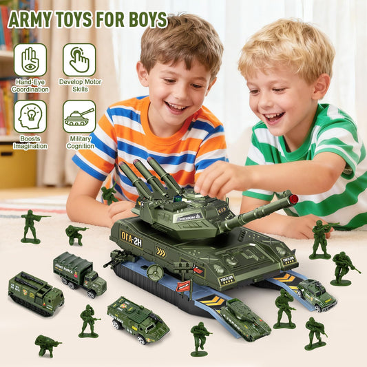ZHYLLO army helicopter and tank duo for action-packed pretend missions.