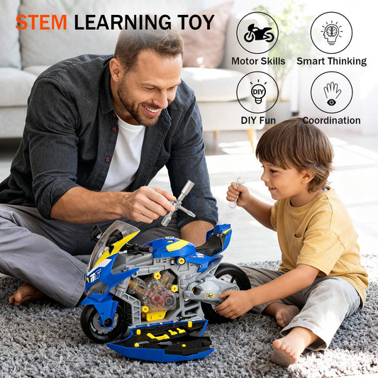 ZHYLLO take apart motorcycle kit with tools helping kids improve fine motor skills through assembly