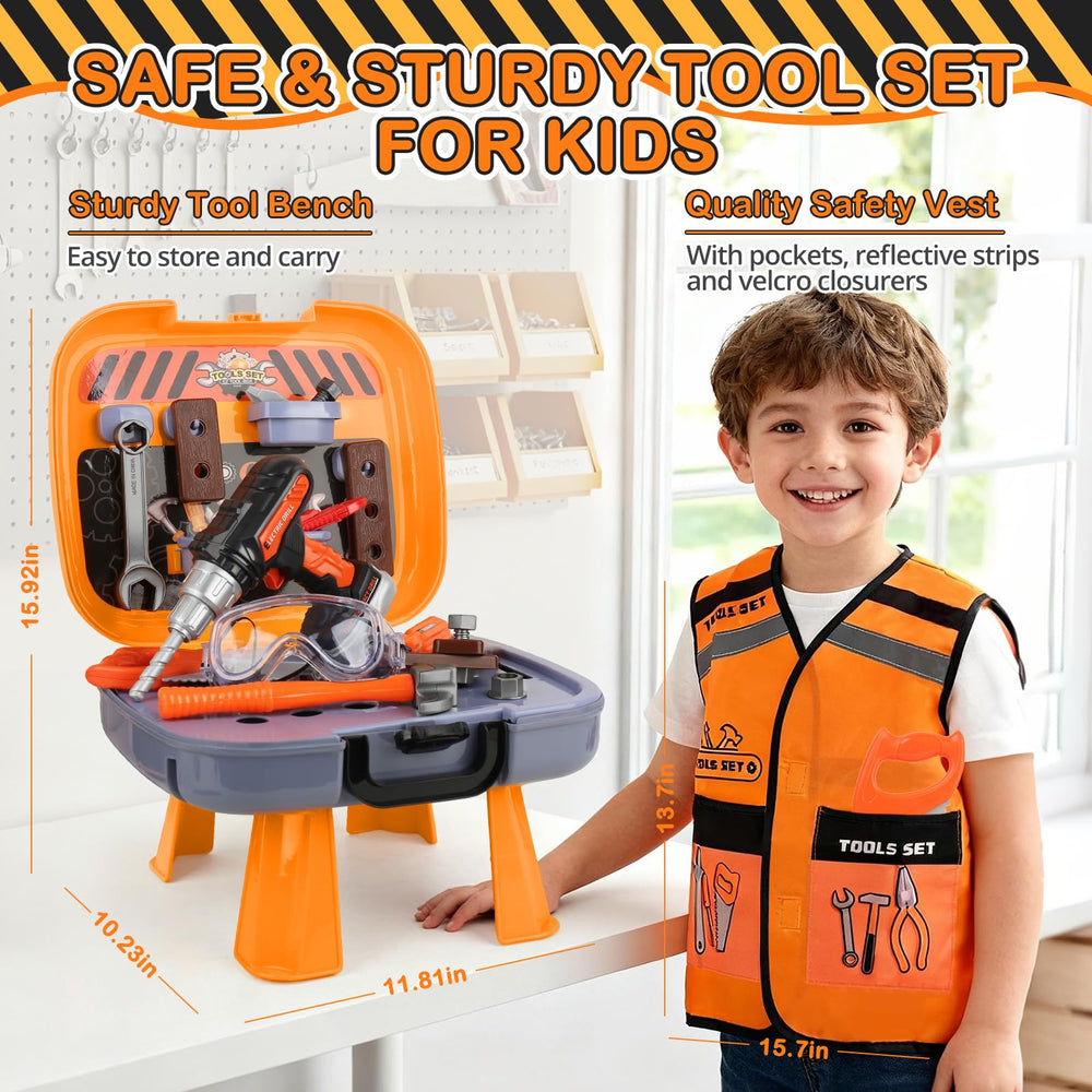 ZHYLLO Toddler Tool Set pretend wood planks for hands-on construction