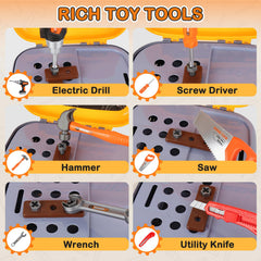 ZHYLLO Toddler Tool Set trolley case with extendable handle for portable fun