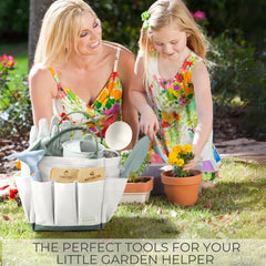 ZICOTO kids gardening set tote bag keeps tools organized for outdoor fun