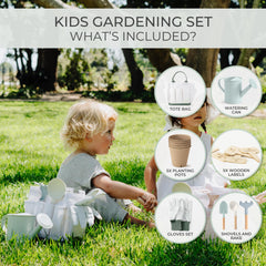 ZICOTO kids gardening set watering can 22oz easy watering for small hands