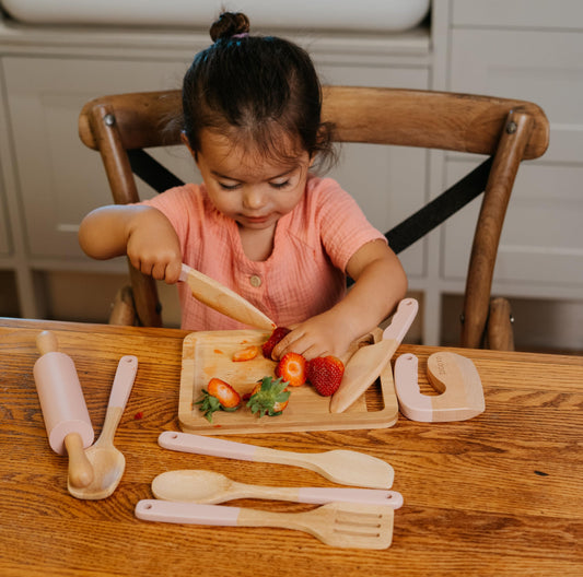 ZICOTO wooden chopper for kids enhances budding meal prep.