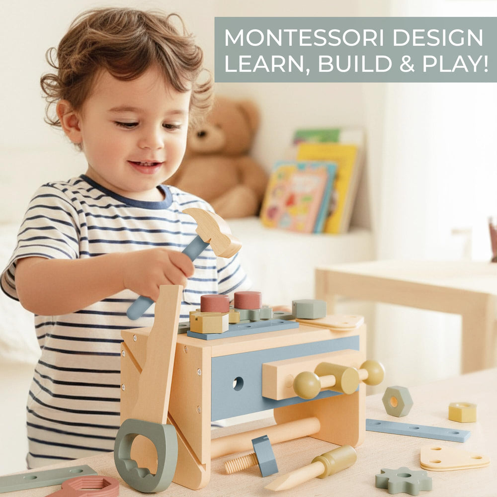 ZICOTO wooden hammer prompts hands-on play and fine motor practice.
