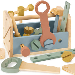 ZICOTO toddler toolset toolbox doubles as a workbench for creative projects.
