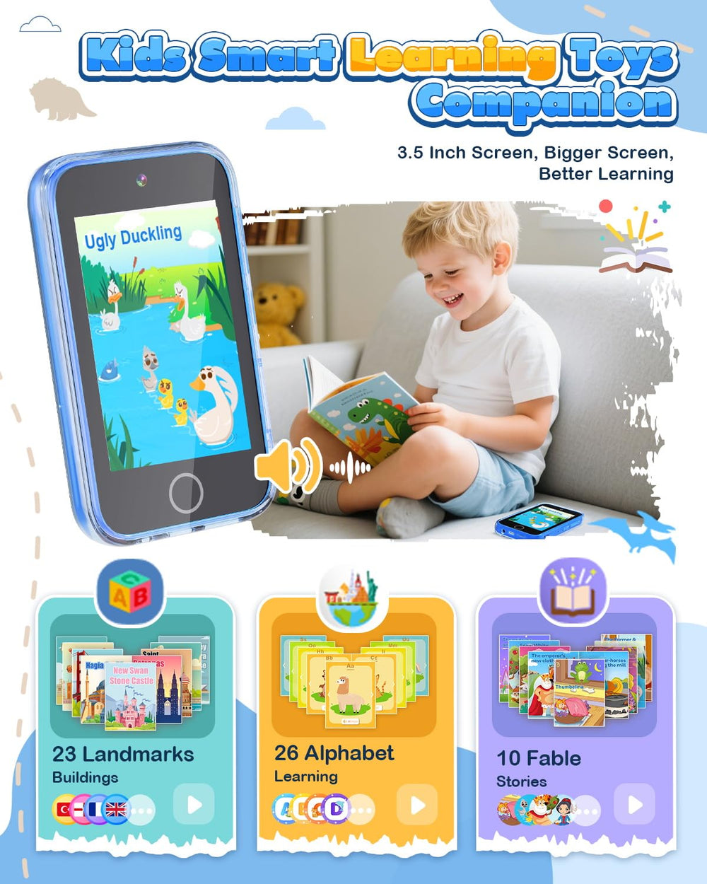 Ziegoal Kids Smart Phone ABC and world landmarks modules expand curiosity