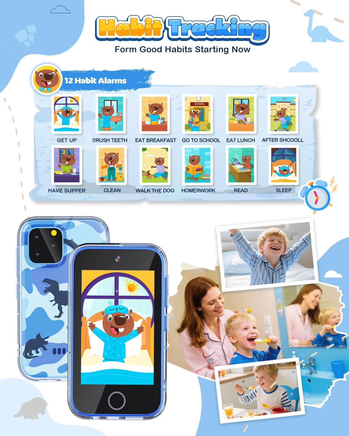 Ziegoal Kids Smart Phone includes lanyard and screen protector for portability