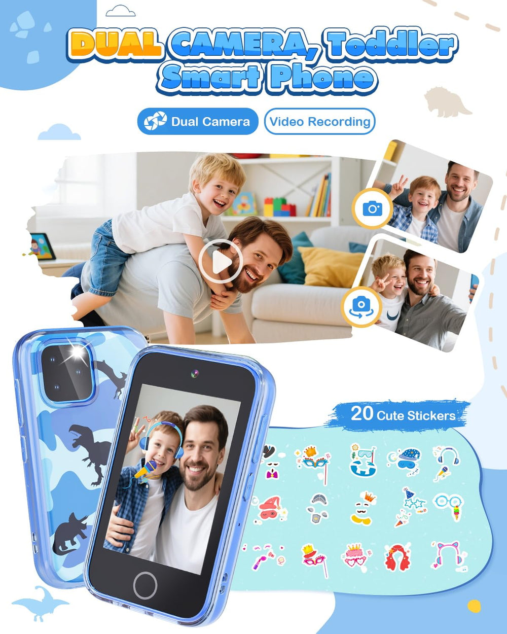 Ziegoal Kids Smart Phone dual cameras capture moments for creative photos