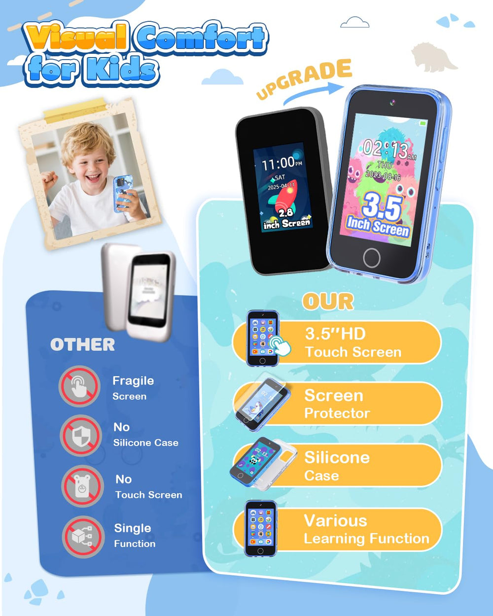 Ziegoal Kids Smart Phone with habit tracker and customizable wallpapers