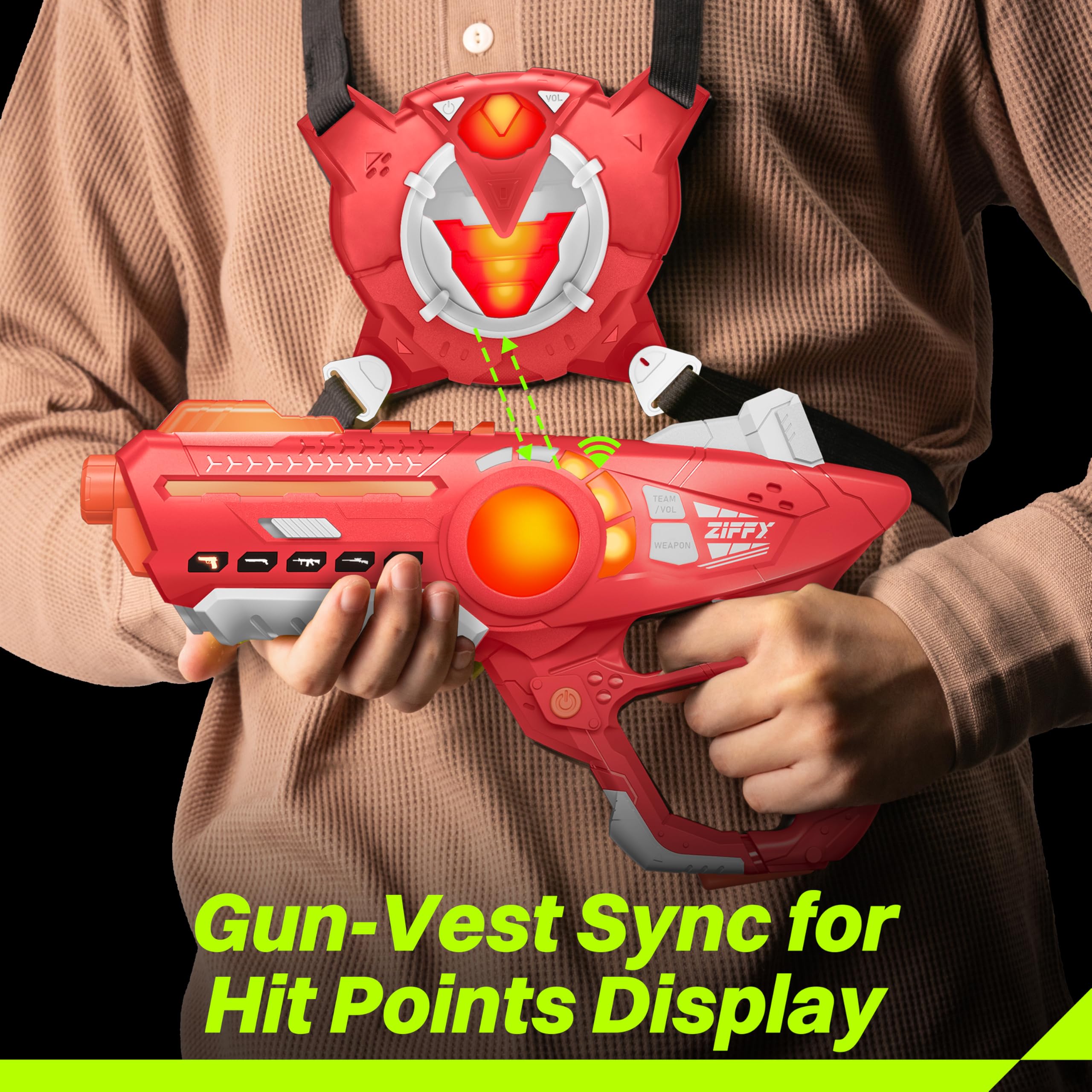 Real-time data sync for clear battlefield status with ZIFFY laser tag.