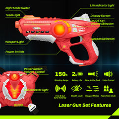 Diverse weapon modes from pistols to rockets for versatile play.