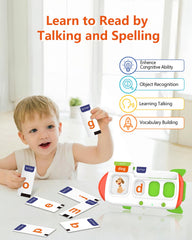 ZIKAQUQI speak-spell device practicing letters with pronunciation guidance.