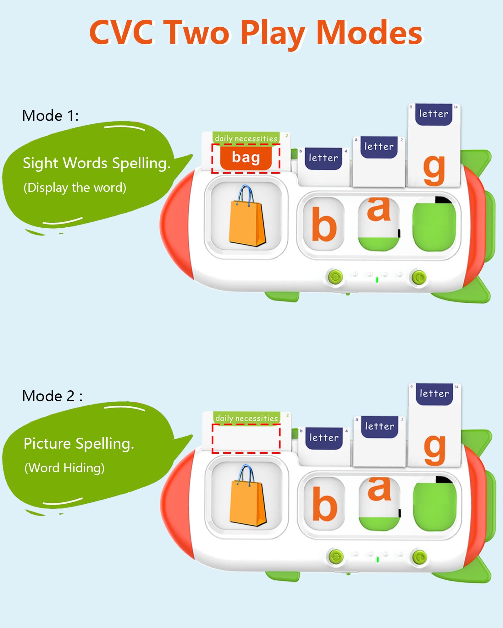 ZIKAQUQI flash cards in hand showing colorful word-image pairs for vocabulary practice.