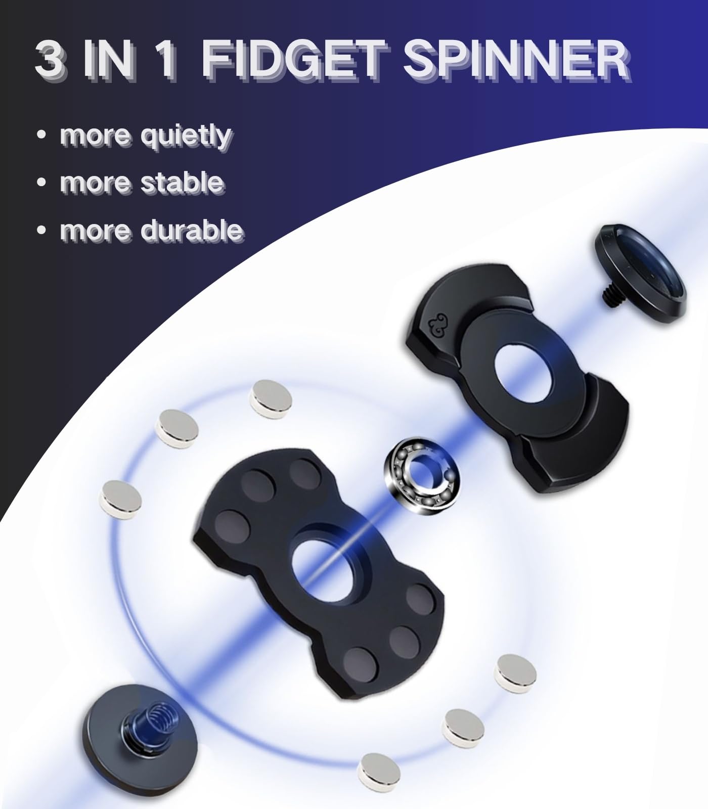 Zimdun alloy 3-in-1 fidget slide mode offering tactile gear-turning.