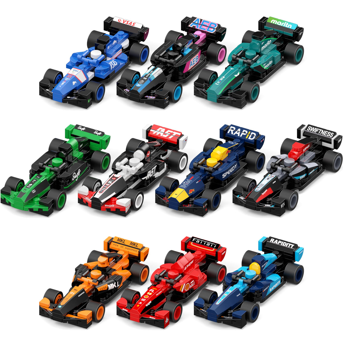 Zinat F1 race cars building set box—gift-ready packaging for imaginative play