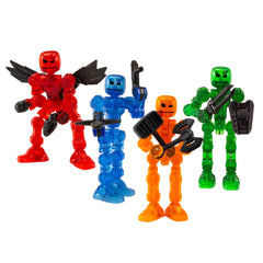 Zing Klikbot guardian translucent figure posed for dynamic stop-motion scenes.