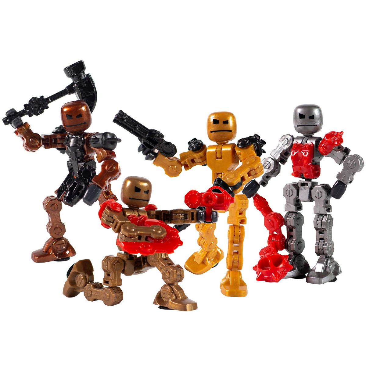 Zing Klikbot translucent Guardians poseable figures for stop-motion scenes