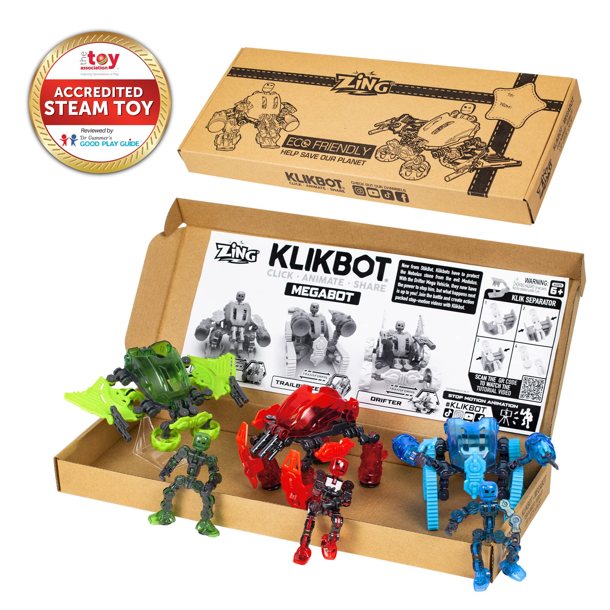 Zing Klikbot Megabots blue figure with accessory for action-packed storytelling
