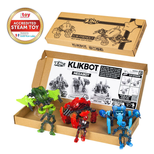 Zing Klikbot Megabots blue figure with accessory for action-packed storytelling