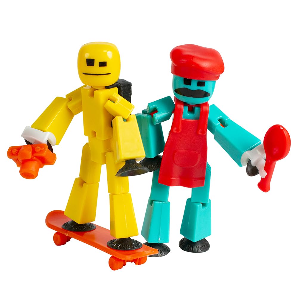 Zing Stikbot blue chef figure ready for stop motion cooking scenes
