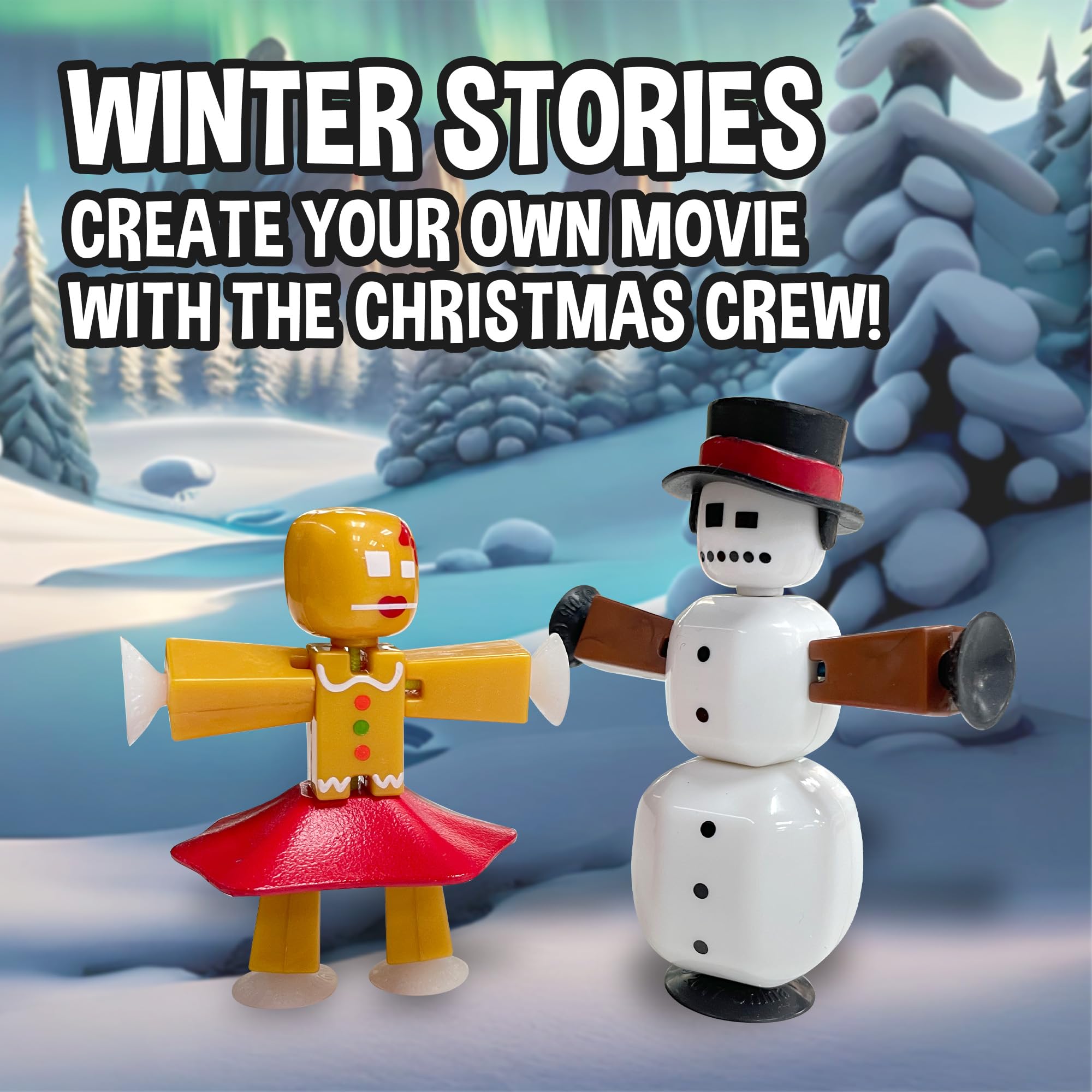 Zing StikBot Christmas scene setup inspires creative animation ideas.