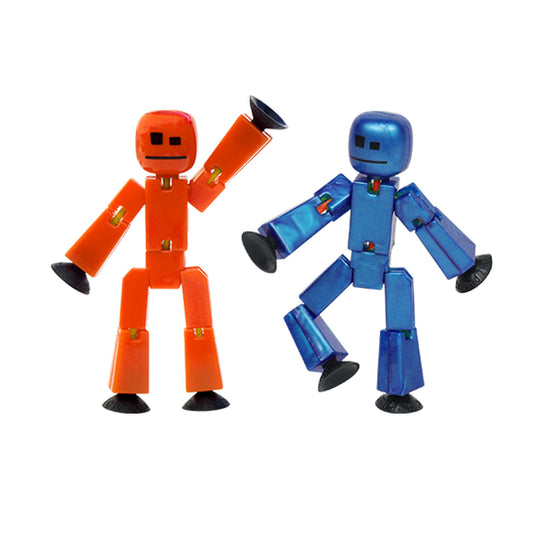 Zing StikBot Dual Pack red-orange figures ready for stop-motion posing