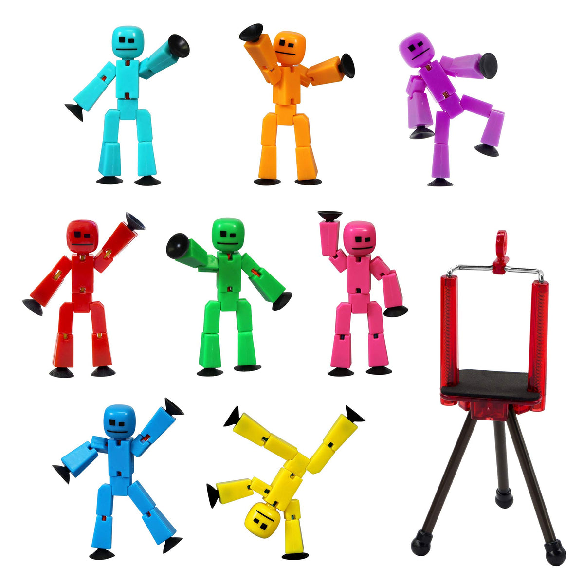 Zing Stikbot eight-figure set with poseable bots for stop-motion scenes
