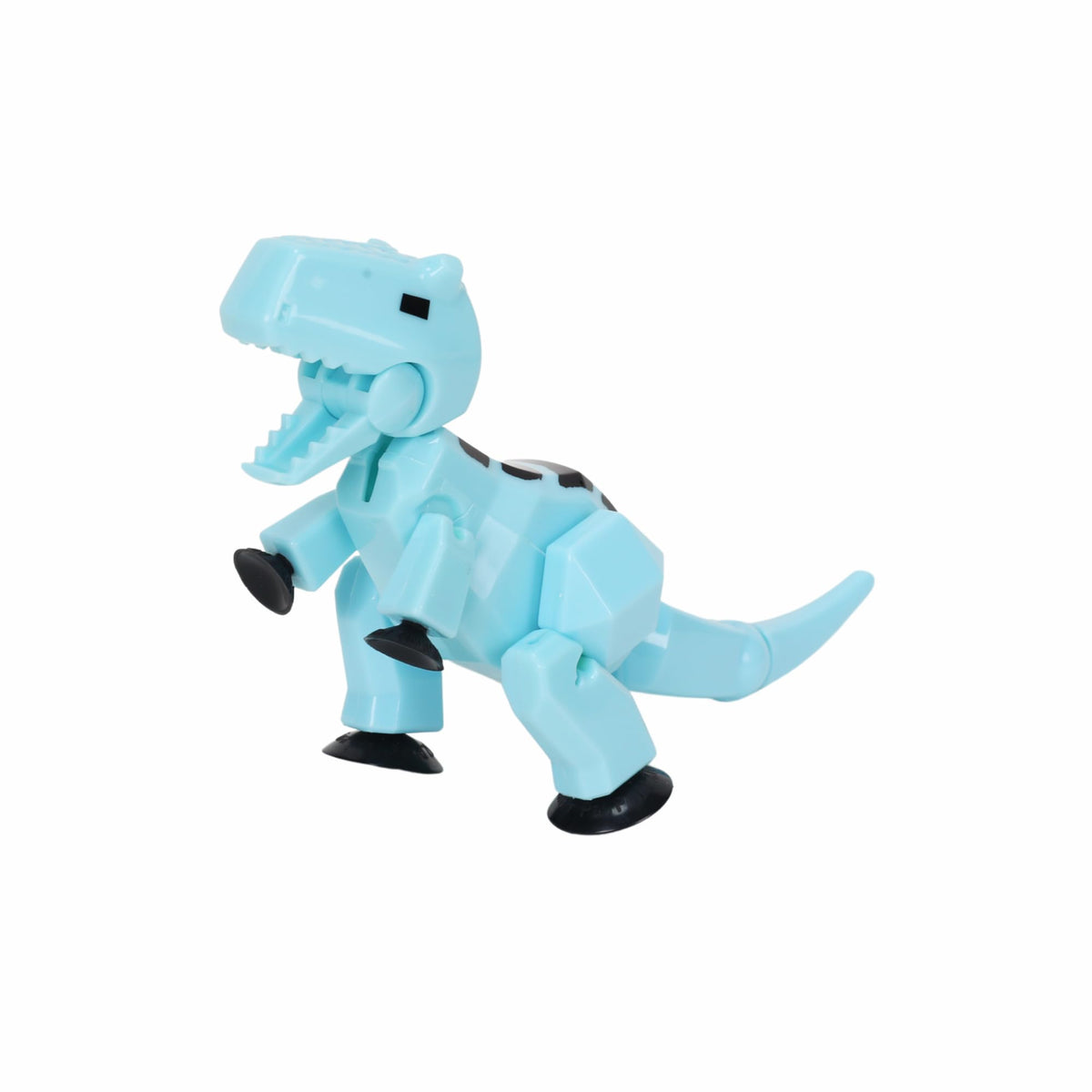 Zing StikBot Mega Dino ice blue posing for imaginative stop-motion adventures.