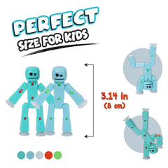 Zing StikBot suction cup feet secure figures on surfaces