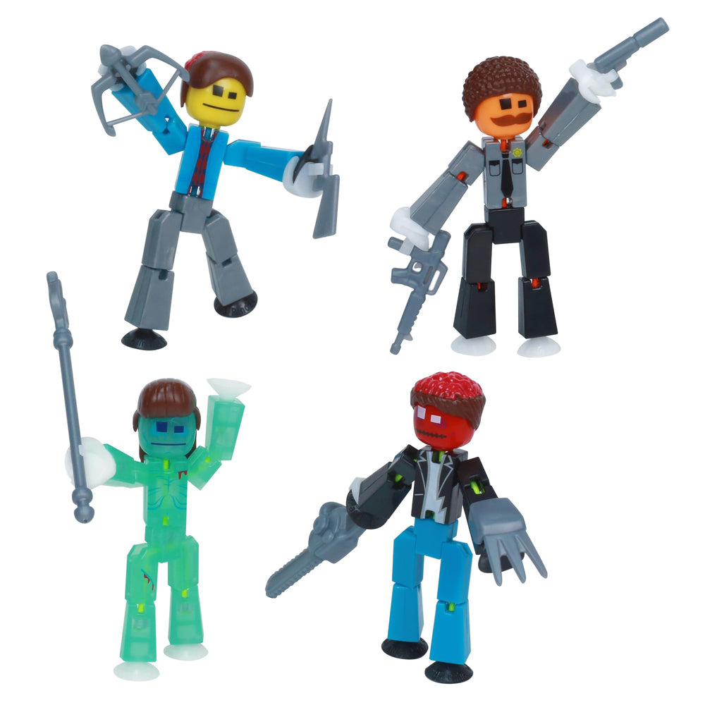 Zing StikBot Zombie Hunters Pack hero figures ready for imaginative stop-motion adventures.