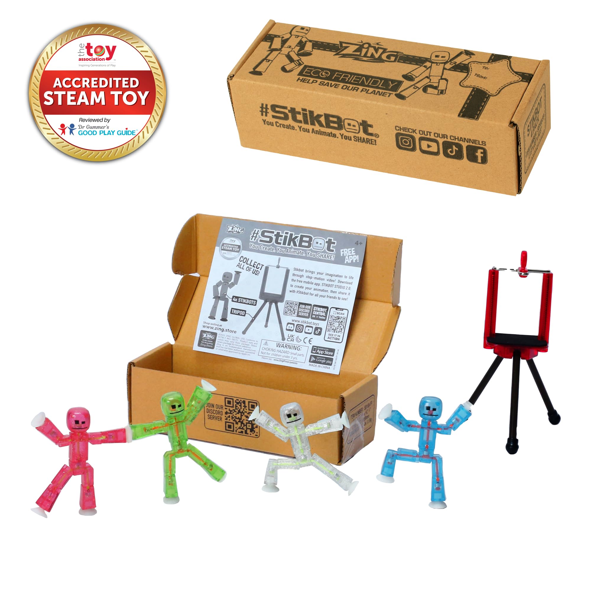 Zing Stikbots lime-green figure ideal for action poses and storytelling.