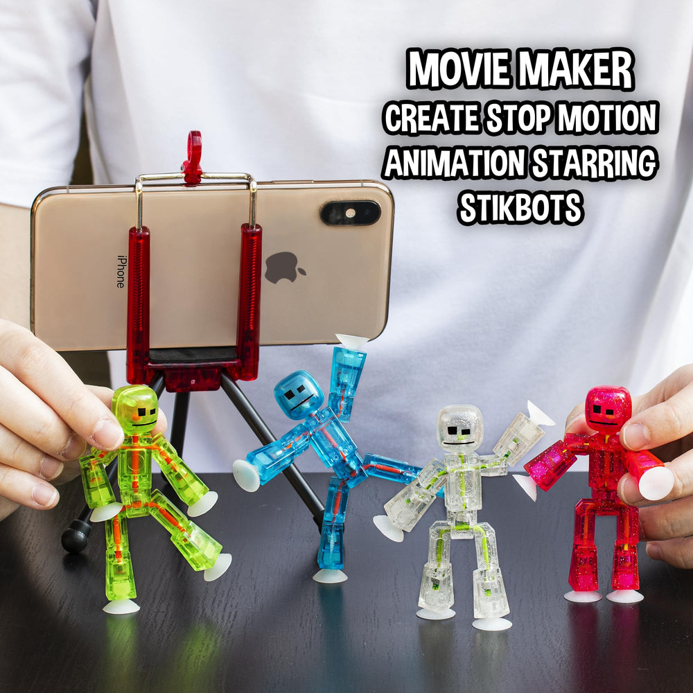 Zing Stikbots sparkle pink figure for vibrant character accents.