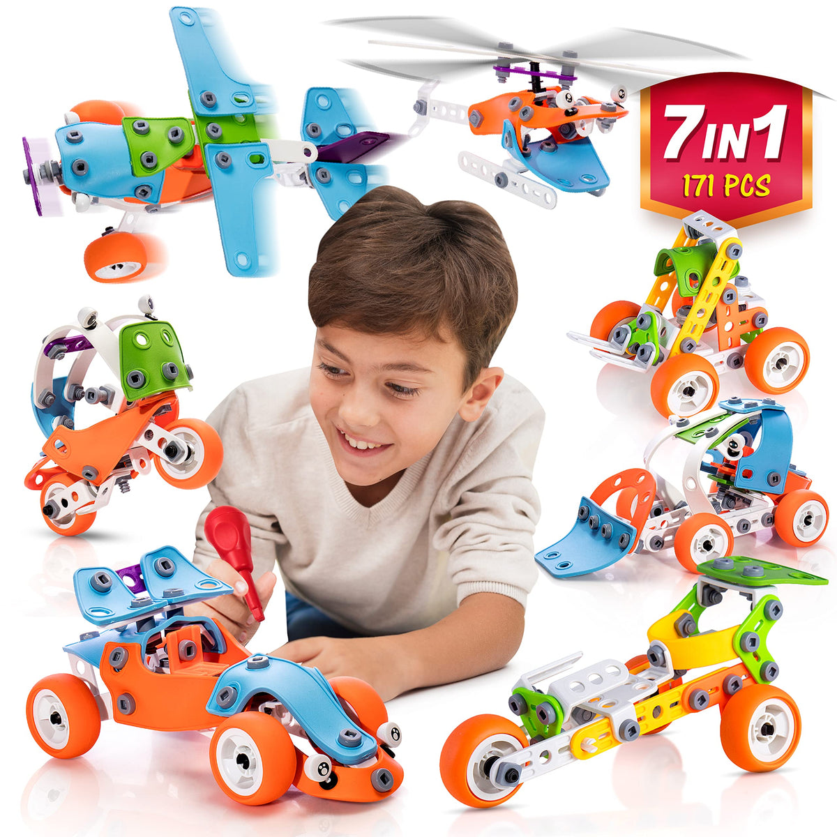 Zingywise STEM building toy 7in1 models enables creative construction and problem solving