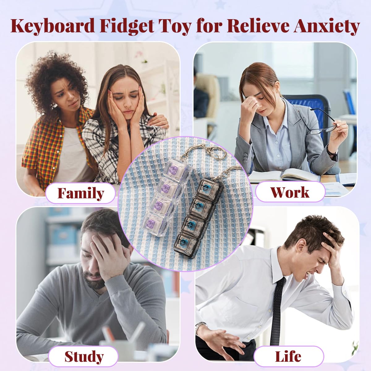 Zioyihan durable keycaps keyboard fidget, sturdy feel on every press