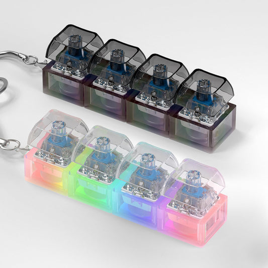 Zioyihan black transparent keyboard fidget toy with LED lights aids focus and stress relief.