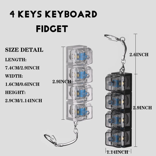 Zioyihan white transparent keyboard fidget toy with LED lights aids focus and calm.