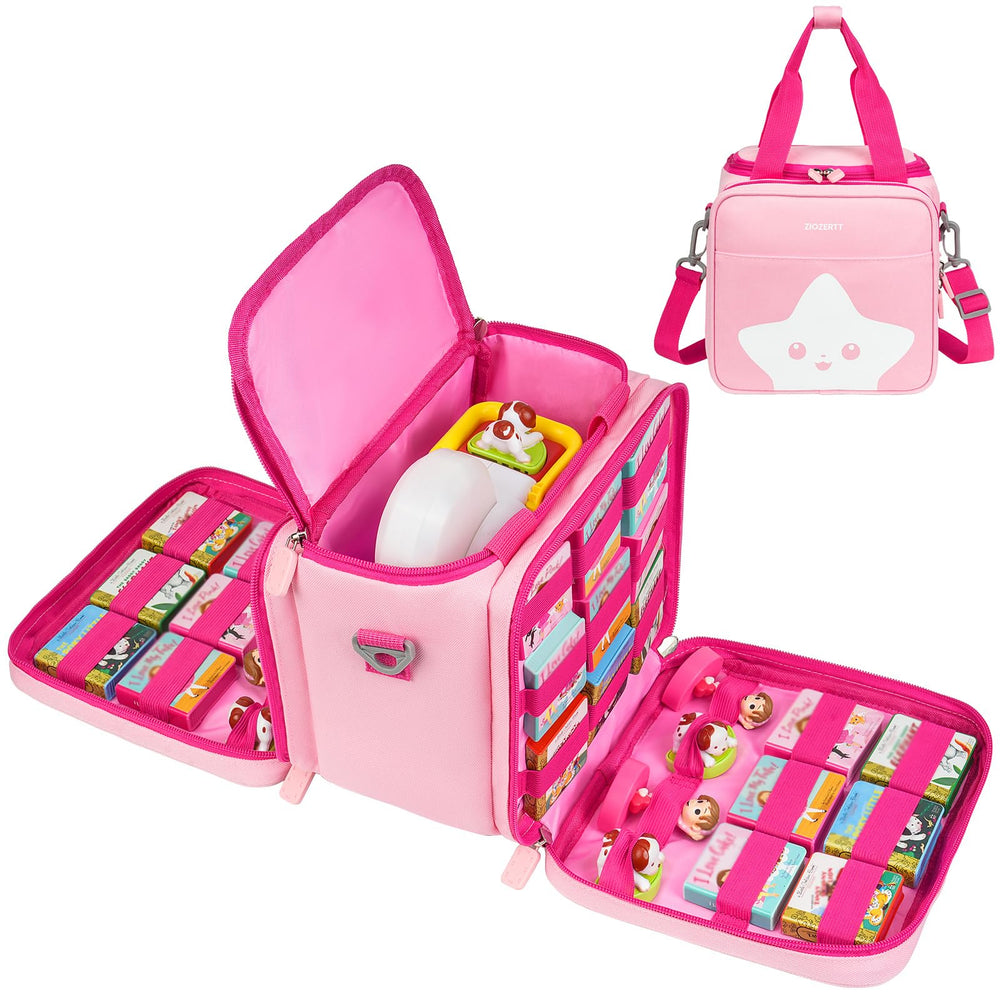ZIOZERTT Little Tikes story case pink with a convenient handle for transport.